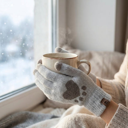 Dog Paw Pattern Gloves