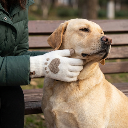 Dog Paw Pattern Gloves