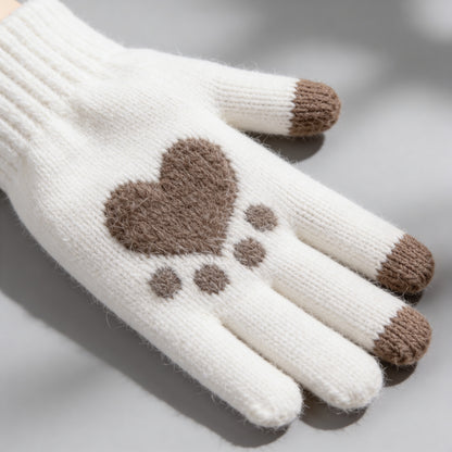 Dog Paw Pattern Gloves