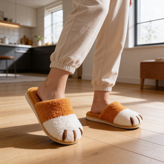 Dog Paw Pattern Slippers