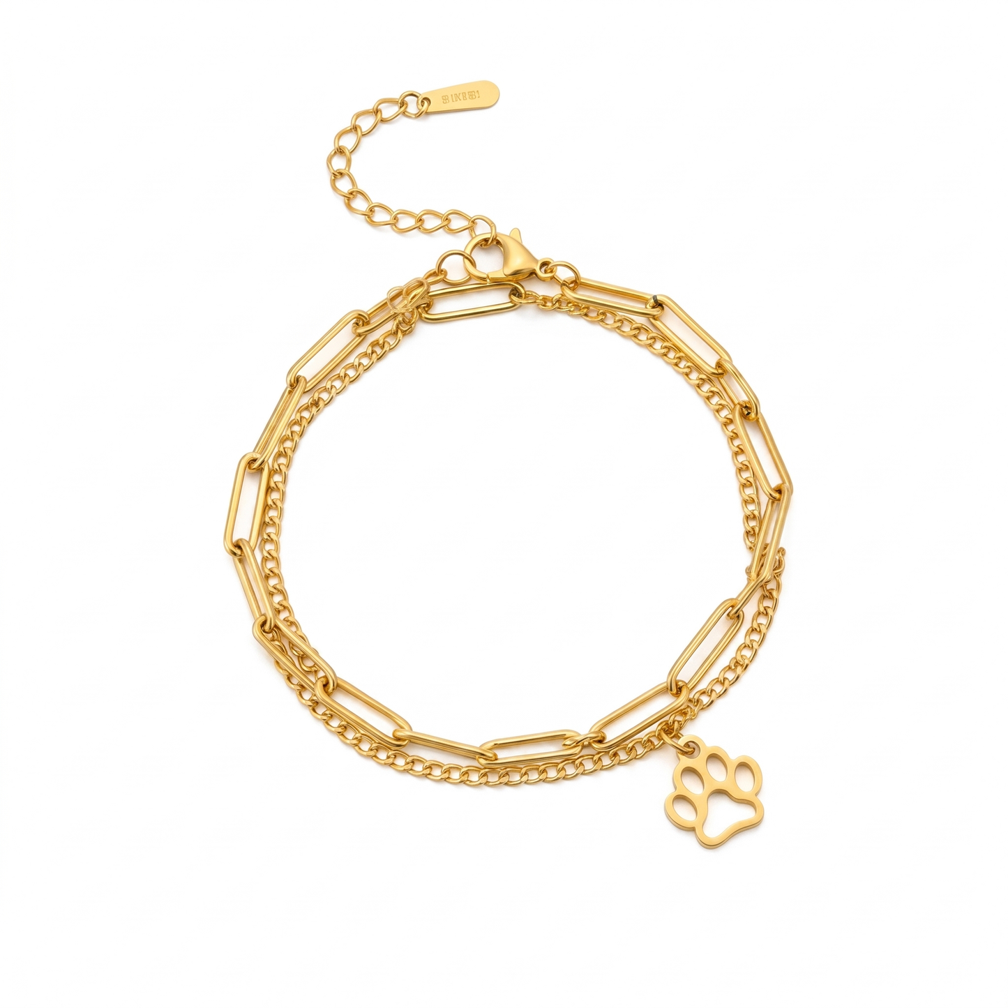 Double Chain Charm Bracelet