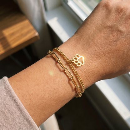 Double Chain Charm Bracelet